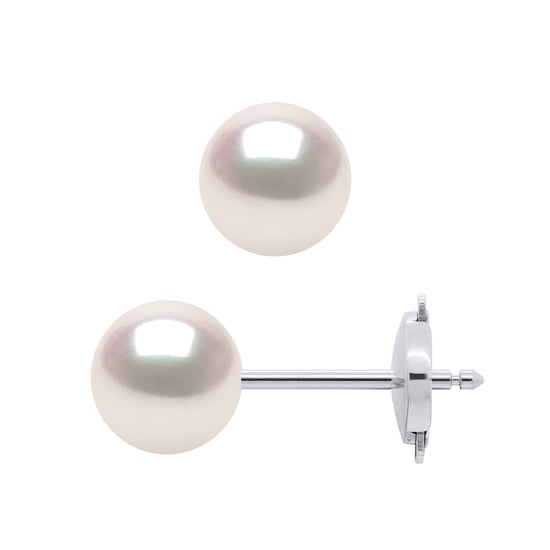 DIADEMA - Earrings - White Gold and Japanese Akoya Cultured Pearl - White