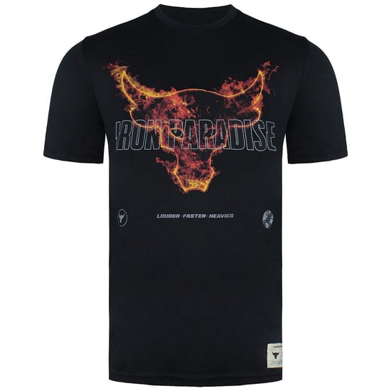 Under Armour x Project Rock Fire Zwart Crew Neck Heren T-shirt 1361732 001 - Image 1