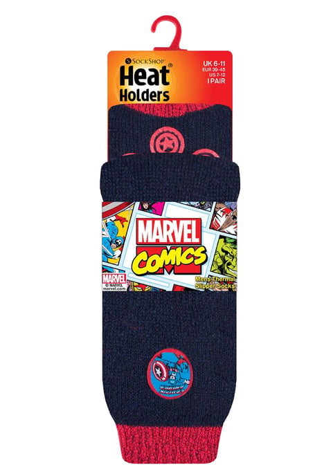 Heat Holders Thermische pantoffelsokken met filmthema voor heren - Kapitein Amerika - Image 2
