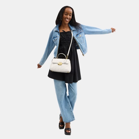 Eliza Top Handle in Quilted Leather