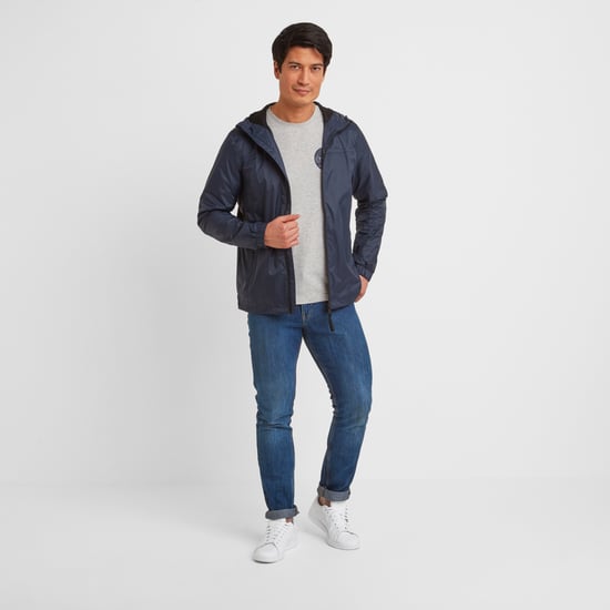 Craven Mens Waterproof Packaway Jacket Navy