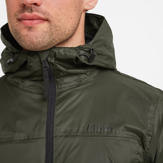 Craven Mens Waterproof Packaway Jacket Dark Khaki
