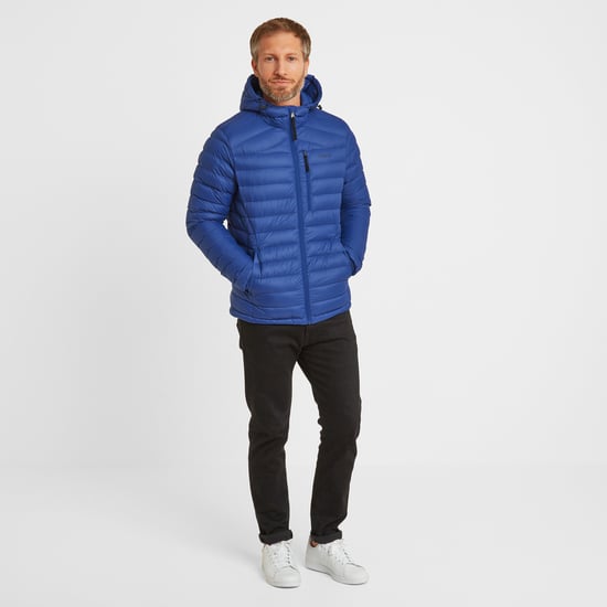 Drax Mens Hooded Down Jacket Royal Blue