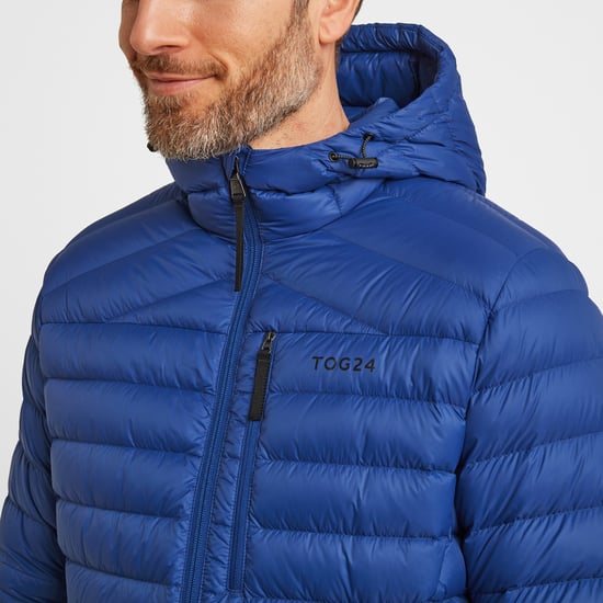 Drax Mens Hooded Down Jacket Royal Blue