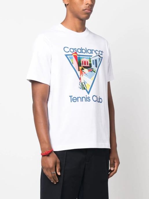 Casablanca La Joueuse Tennisclub T-shirt in wit - Image 5