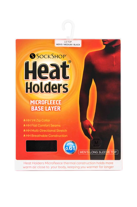 Heat Holders - Microfleece-bovenkant met lange mouwen voor heren - Zwart - Image 2