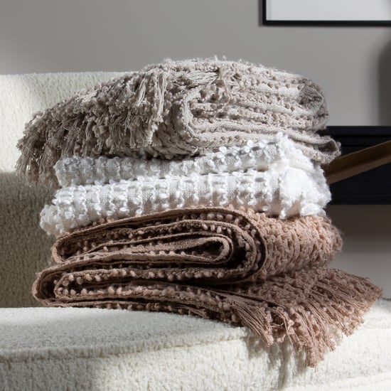 Höem Arvo Boucle Yarn Woven Fringed Throw