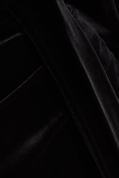 Black Velvet Wrap Maxi Dress