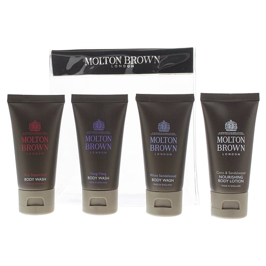 Molton Brown 4-delige cadeauset: Coco Sandalwood Body Lotion 30ml - Ylang Ylang Body Wash 30ml - White Sandalwood Body Wash 30ml - Pink Pepperpod Body Wash 30ml - Image 1