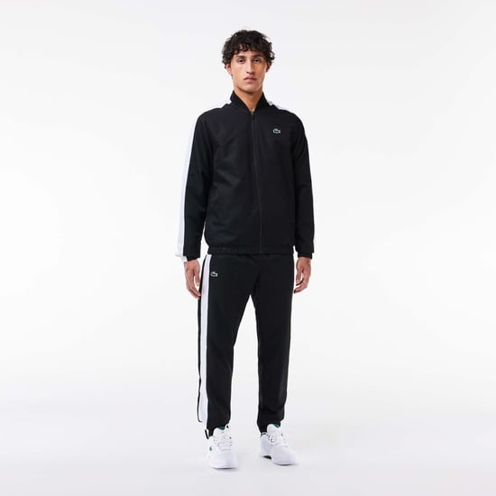 Men's Lacoste Colourblock Tennis Tracksuit in Black-White - Image 1