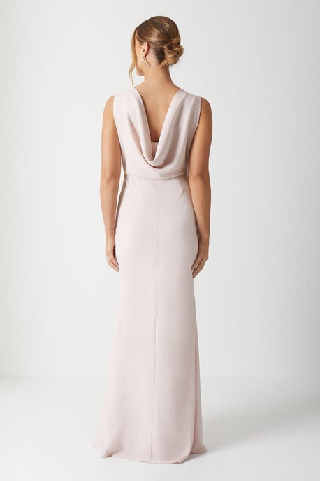 Cowl Back Fishtail Bridesmaids Maxi Dress - Image 3