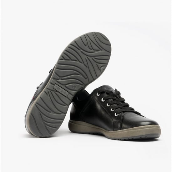 CAREN 12 Dames Leren Sneakers Zwart - Image 2
