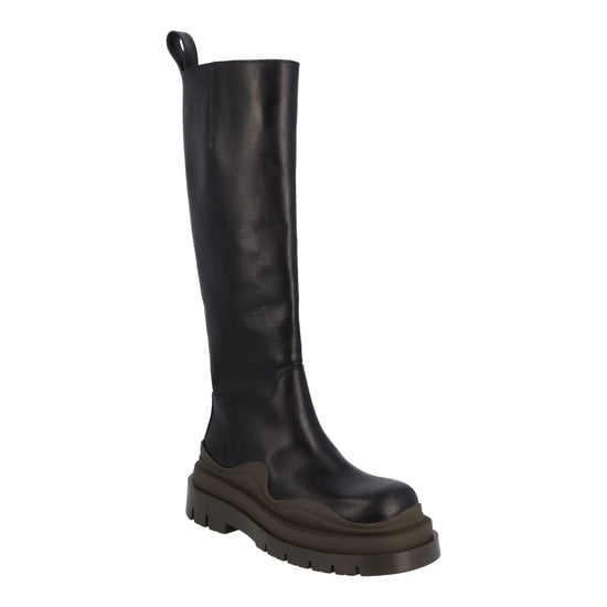 Bottega Veneta Dames Tire Knielaarzen In Zwart En Camping - Image 1
