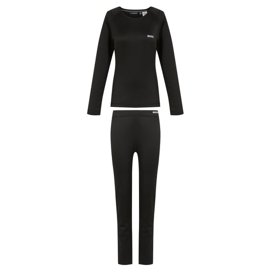Regatta Womens/Ladies Plain Thermal Base Layer Set (Black)