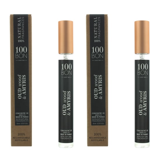 100Bon Oud Wood & Amyris Concentre Eau de Parfum Spray 10ml - Refillable X 2