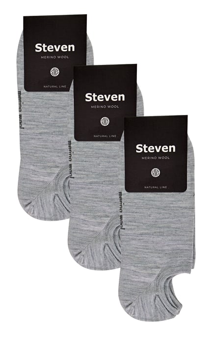 Steven - 3 Paar Heren Merino Wol Onzichtbare Sokken | Ademende Lichte Sokken - Lichtgrijs - Image 2
