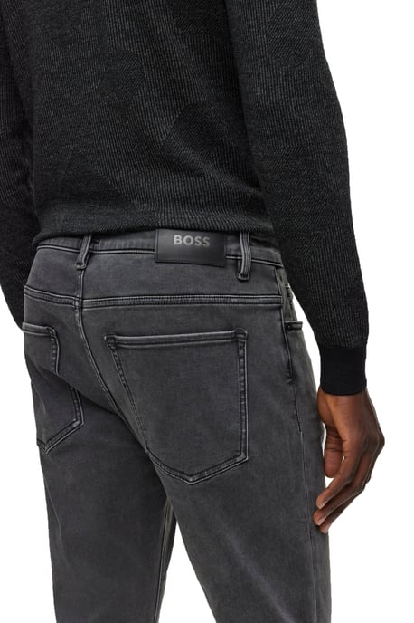 Men's Boss Five Pocket Design Slim Fit Jeans in Silver - Image 3