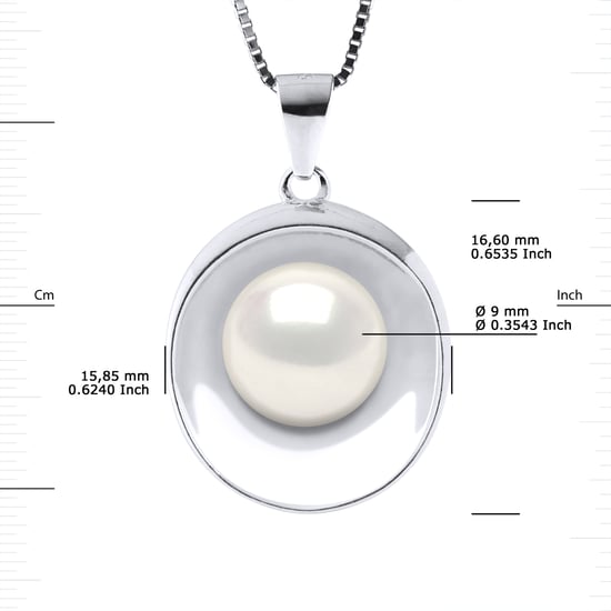 REFLECTIONS Necklace Freshwater Pearl White 9-10 mm 925