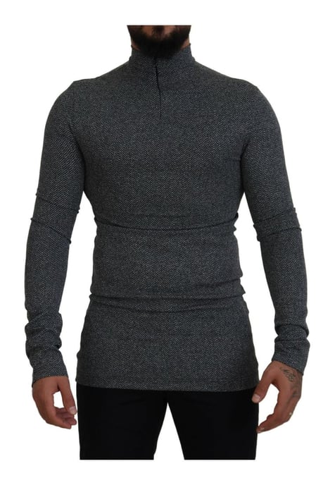 Dolce & Gabbana Heren Donkergrijze Nylon Coltrui Pullover - Image 1