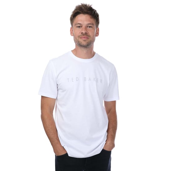 Heren Ted Baker Broni Merk-T-shirt in Wit - Image 1