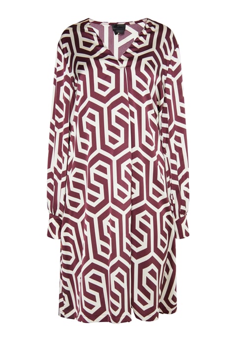 Dreimaster midi-jurk Dames Gebroken witte Bordeaux - Image 1