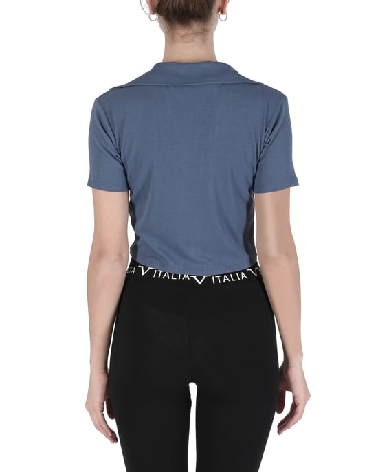 19V69 Italia Womens Crop Top Cloe Raf Blue