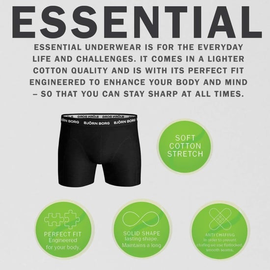 Björn Borg Onderbroeken 3-Pack Boxers Solids Black Black
