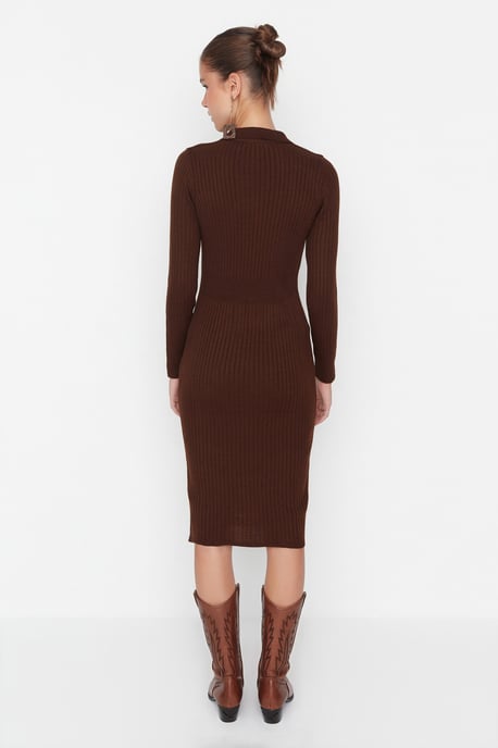 Trendyol Dames Polo hals lichaamssconisch Midi Jurk - Image 5
