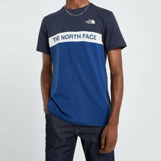The North Face Heren Geweven Colour Block T-shirt Blauw - Image 1