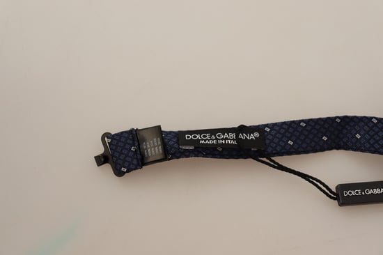 Dolce & Gabbana Mannen Donkerblauwe Patroon Verstelbare Nek Papillon Vlinderdas - Image 3