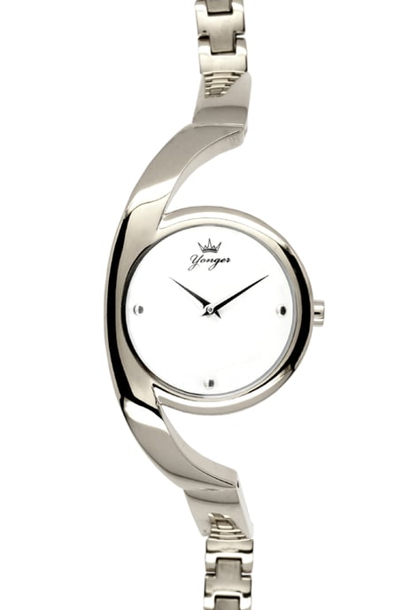 Yonger and Bresson Silver band with White Dial