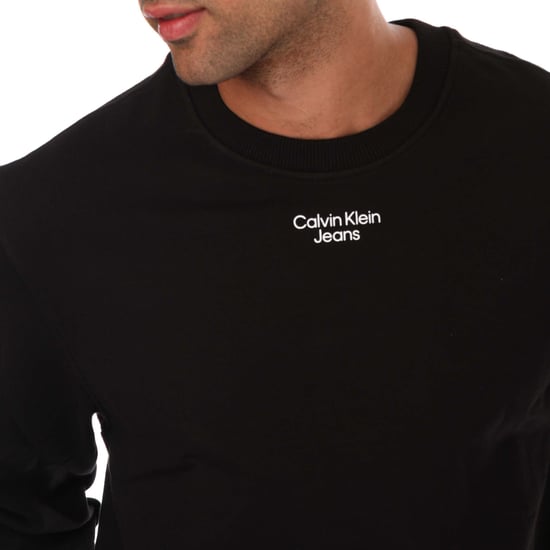 Heren Calvin Klein Jeans Relaxed Katoenen Terry Sweatshirt in Zwart - Image 3