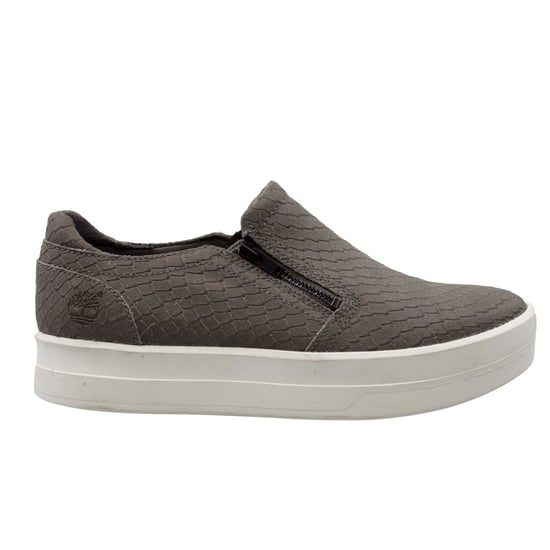 Timberland Mayliss Grey Leather Slip On Side Zips Womens Trainers A1FI7