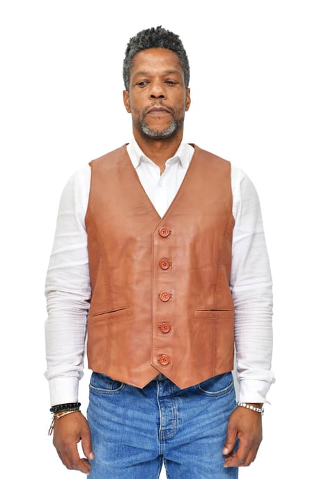 Mens Classic Leather Waistcoat-Chester