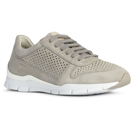Geox D Sukie B Leren Damestrainers Lichtgrijs - Image 1