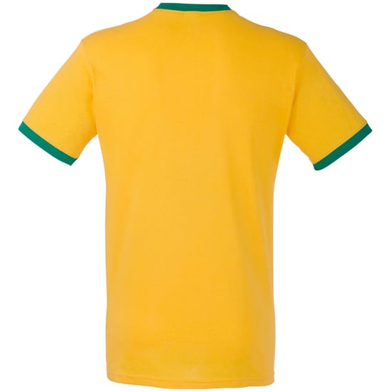 Fruit Of The Loom Heren Ringer T-shirt met korte mouwen (Zonnebloem Geel / Kelly Groen) - Image 2