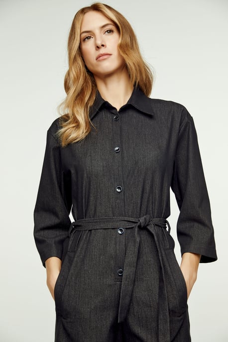 Dark Grey Denim Jumpsuit