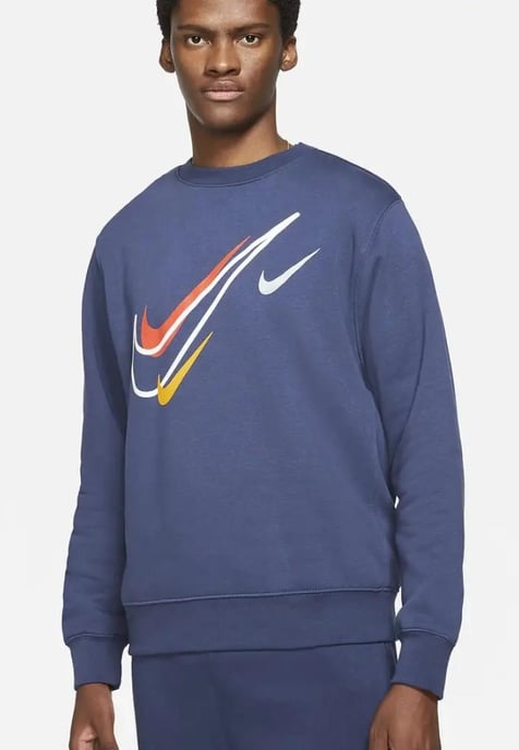 Nike Heren Multi Swoosh Crewneck Sweatshirt in Navy - Image 1