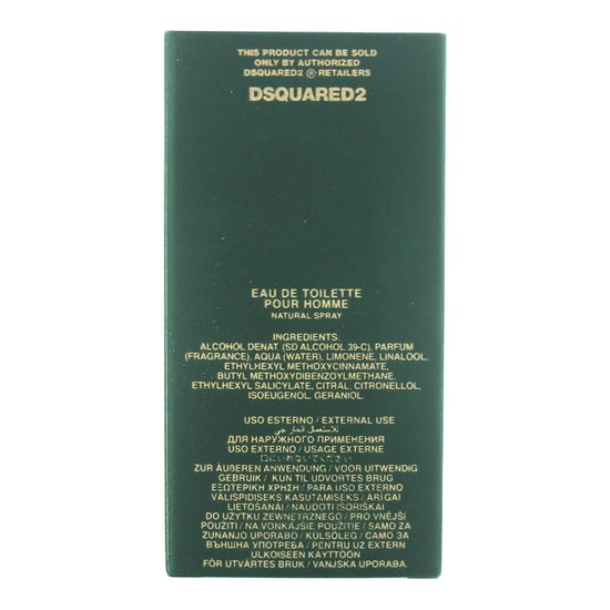 Dsquared2 Green Wood Edt Spray 50ml. - Image 2