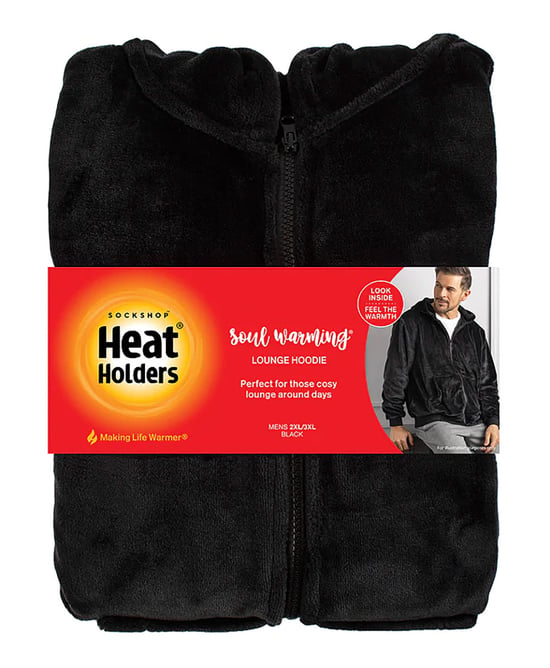 Heat Holders - Heren Soul Warming Zachte Fleece Lounge Hoodie - Zwart - Image 2