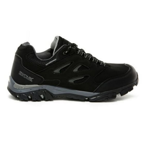 Regatta Childrens/Kids Holcombe Low Junior Hiking Boots (Black/Granite)