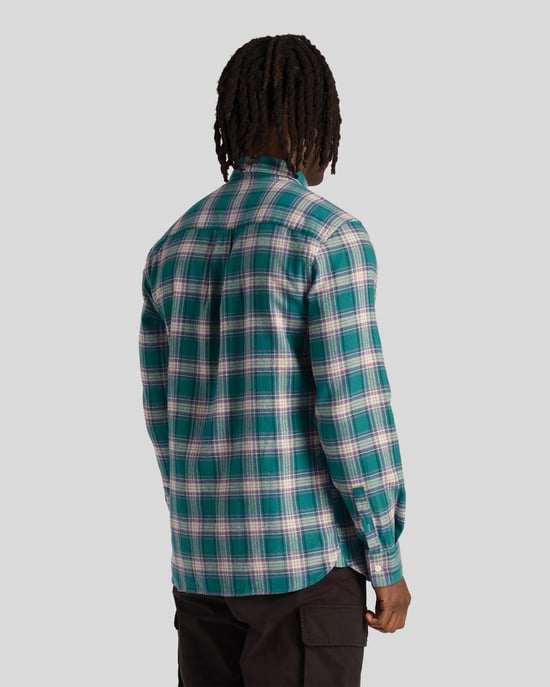Lyle & Scott Men's Check Flannel Shirt in Green