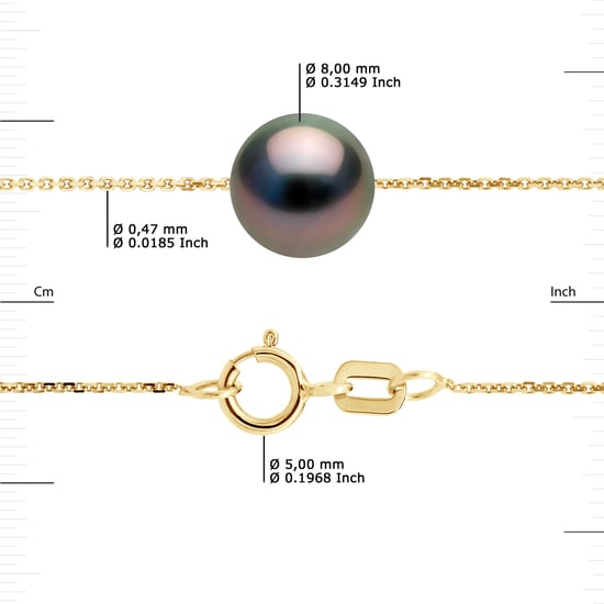 DIADEMA - Necklace - Tahitian Pearl - Yellow Gold