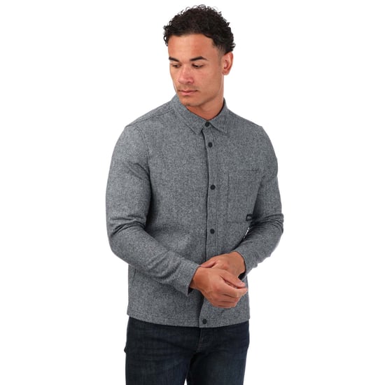 Heren Ben Sherman Geborsteld Twill Overshirt in Navy - Image 1