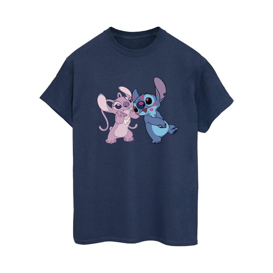 Disney Dames/Dames Lilo & Stitch Kisses Katoenen Vriendje T-shirt (Marineblauw) - Image 1
