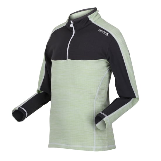 Regatta Childrens/Kids Hewley Recycled Half Zip Fleece Top (Quiet Green/Seal Grey)