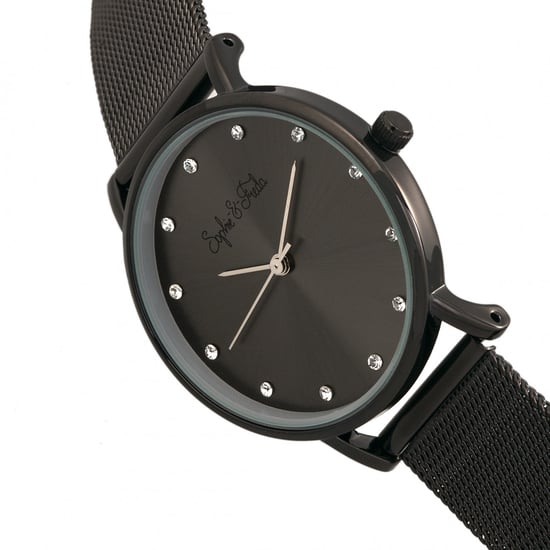 Sophie & Freda Savannah Mesh Bracelet Watch w/Swarovski Crystals