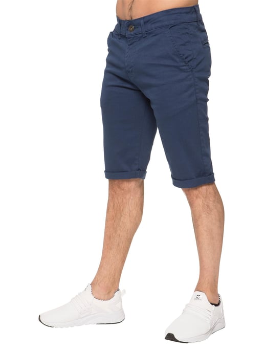 Enzo | Heren Slim Fit Stretch Chino Shorts - Blauw - Image 2