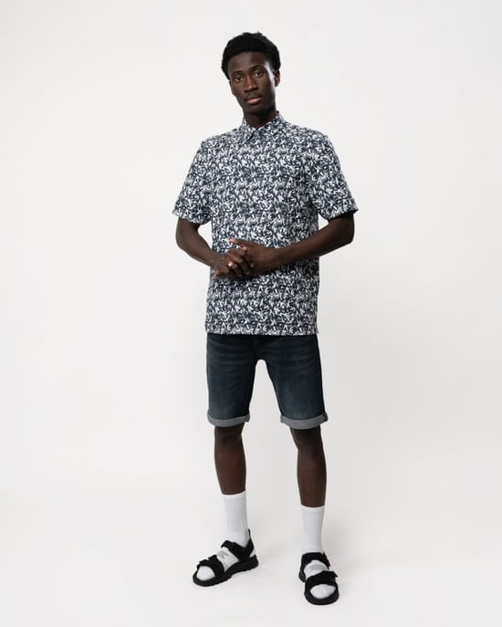 Ted Baker Tavaro Mens Short Sleeve Abstract Floral Print Shirt