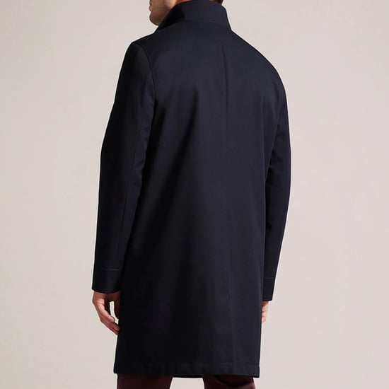 Ted Baker Erolson Mantel met trechterhals in Navy - Image 3